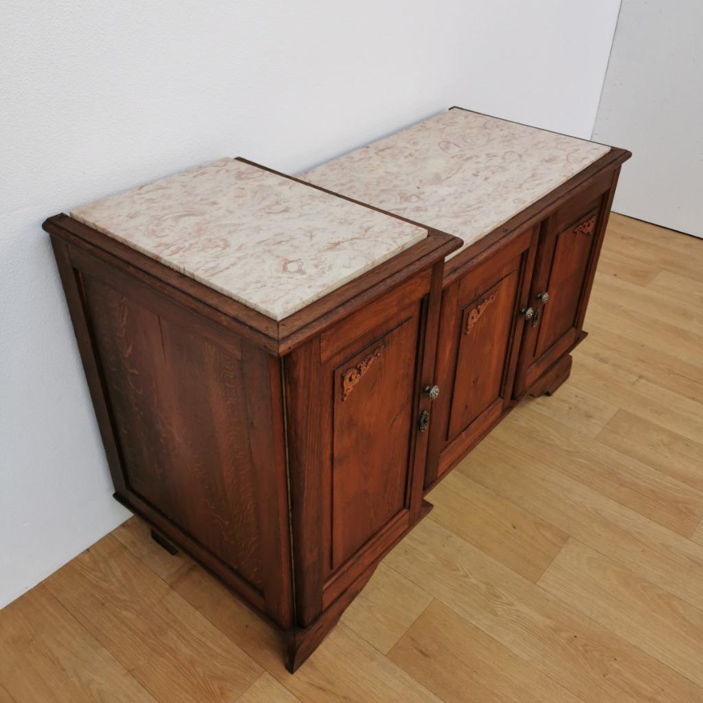 Vintage Tv Meubel, Dressoir Sideboard Met Marmer Blad 712 image 7