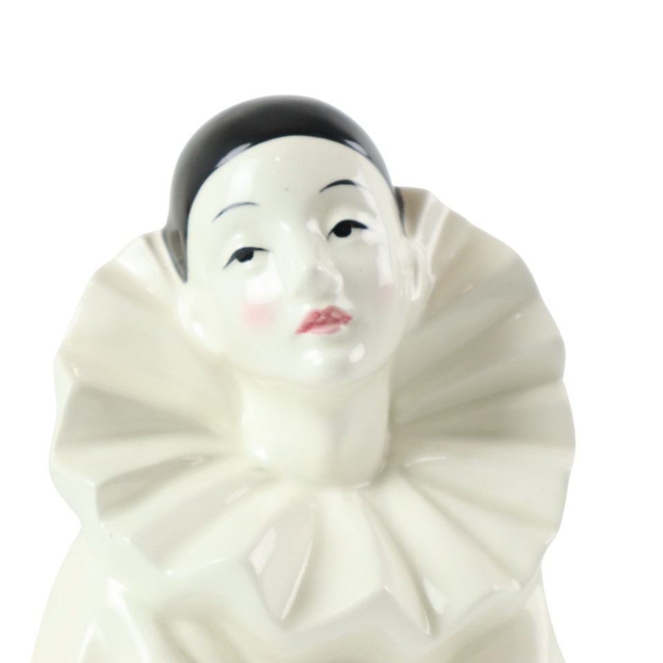 Vintage Pierrot Clown Beeldje Geglazuurd Keramiek Buste Jaren 70 image 9