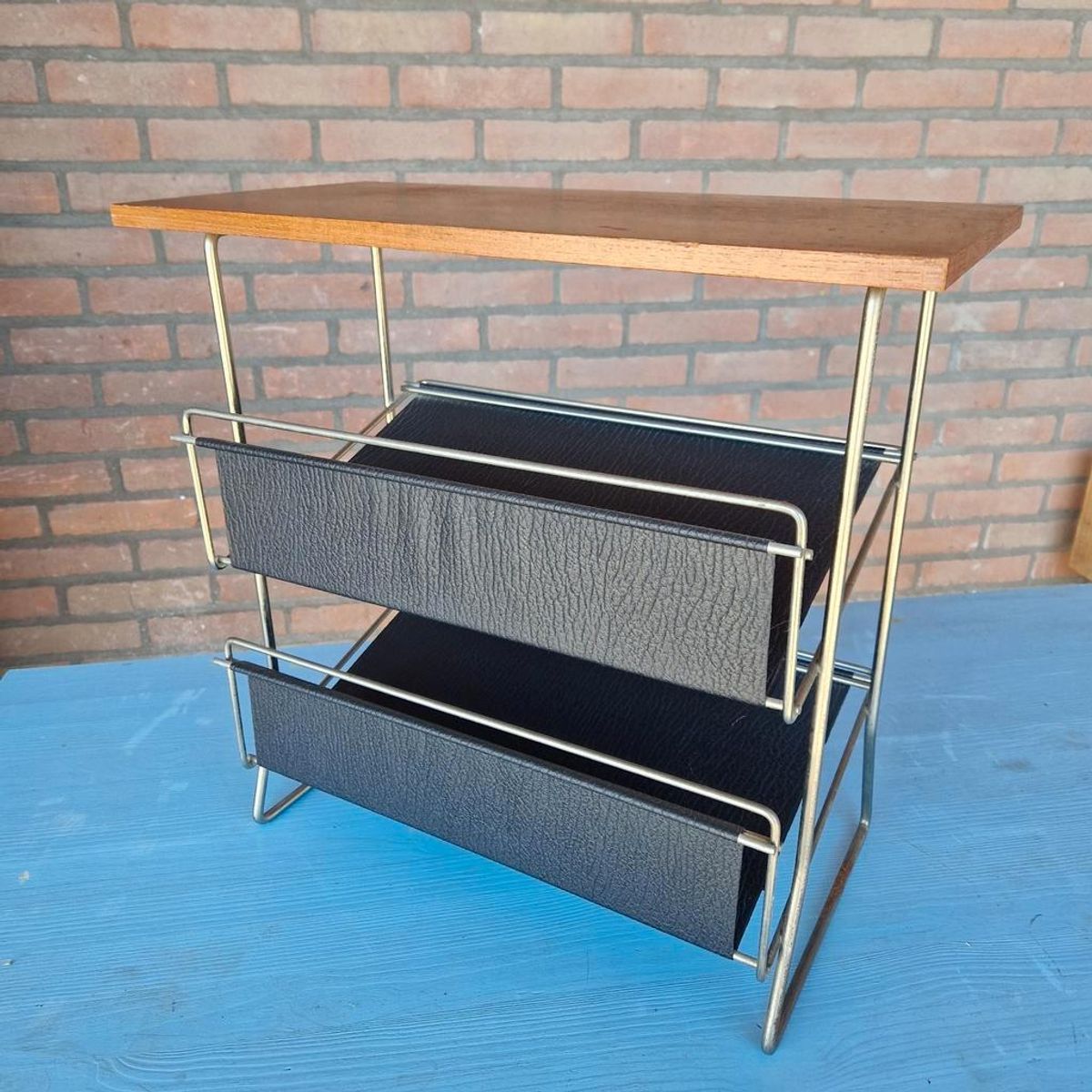 Vintage Lectuurtafel Lectuur Magazine Rek Krantenbak Design image 2