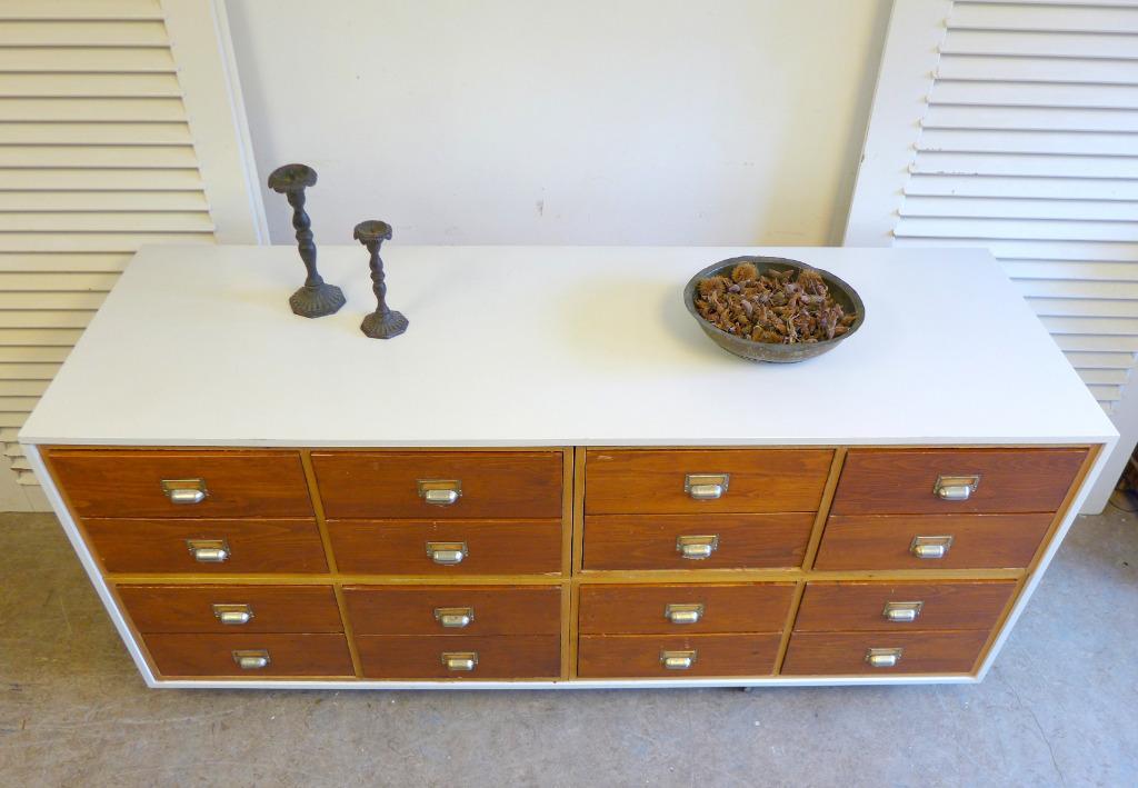 Prachtige Vintage Toonbank Apothekerskast Ladekast image 3