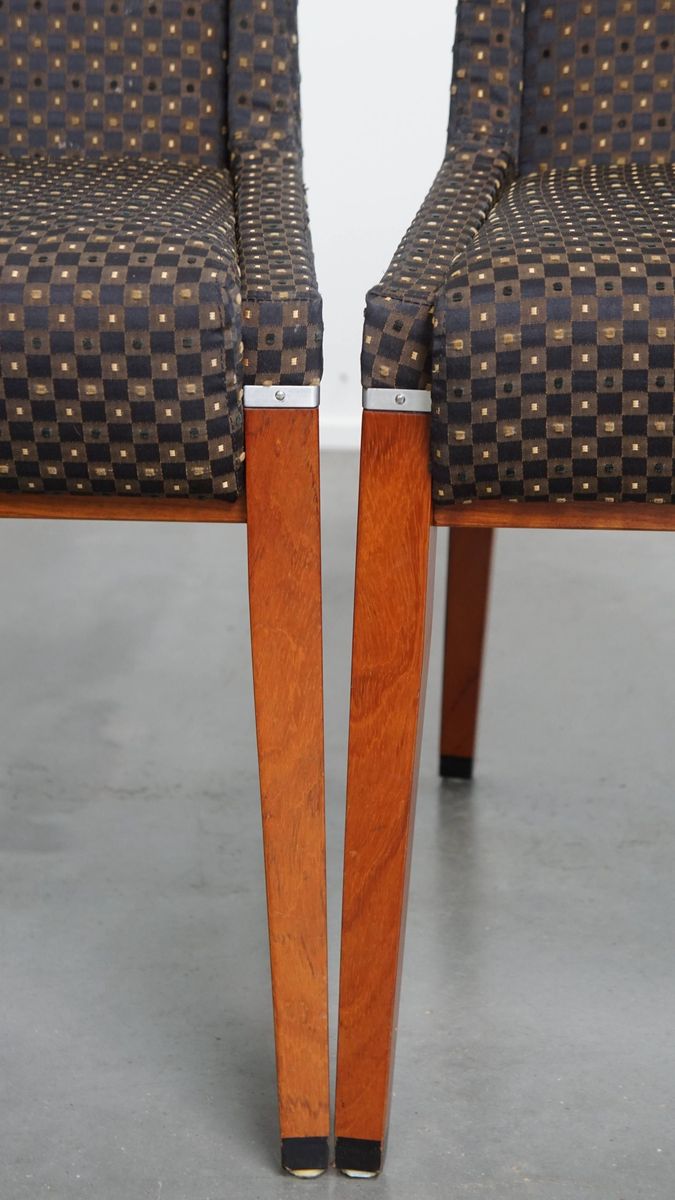 Prachtige Set Van 4 Niet Veel Voorkomende Art Deco Design Eetkamerstoelen Van Schuitema image 11