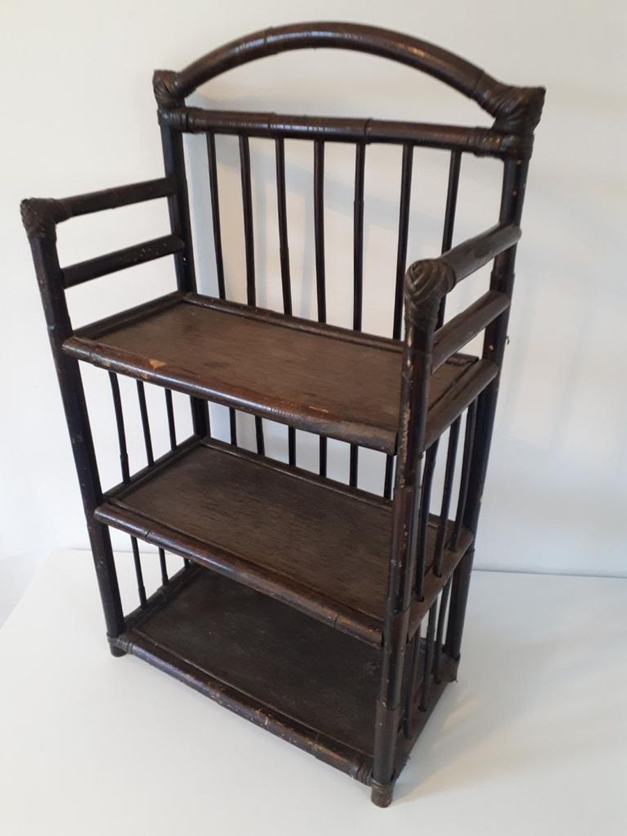 * Vintage Wandkastje Hangkast Muurkastje Bamboe Kast image 4