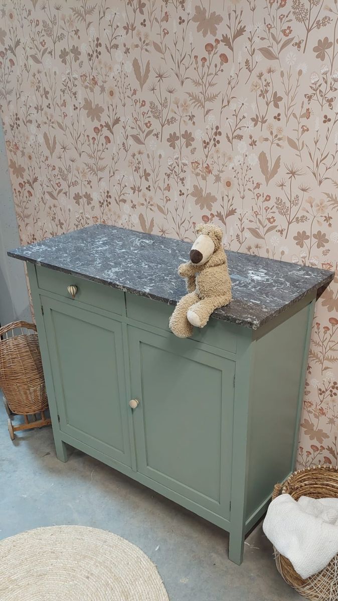 Vintage Groene Commode Met Marmeren Blad ‘eden’ image 10
