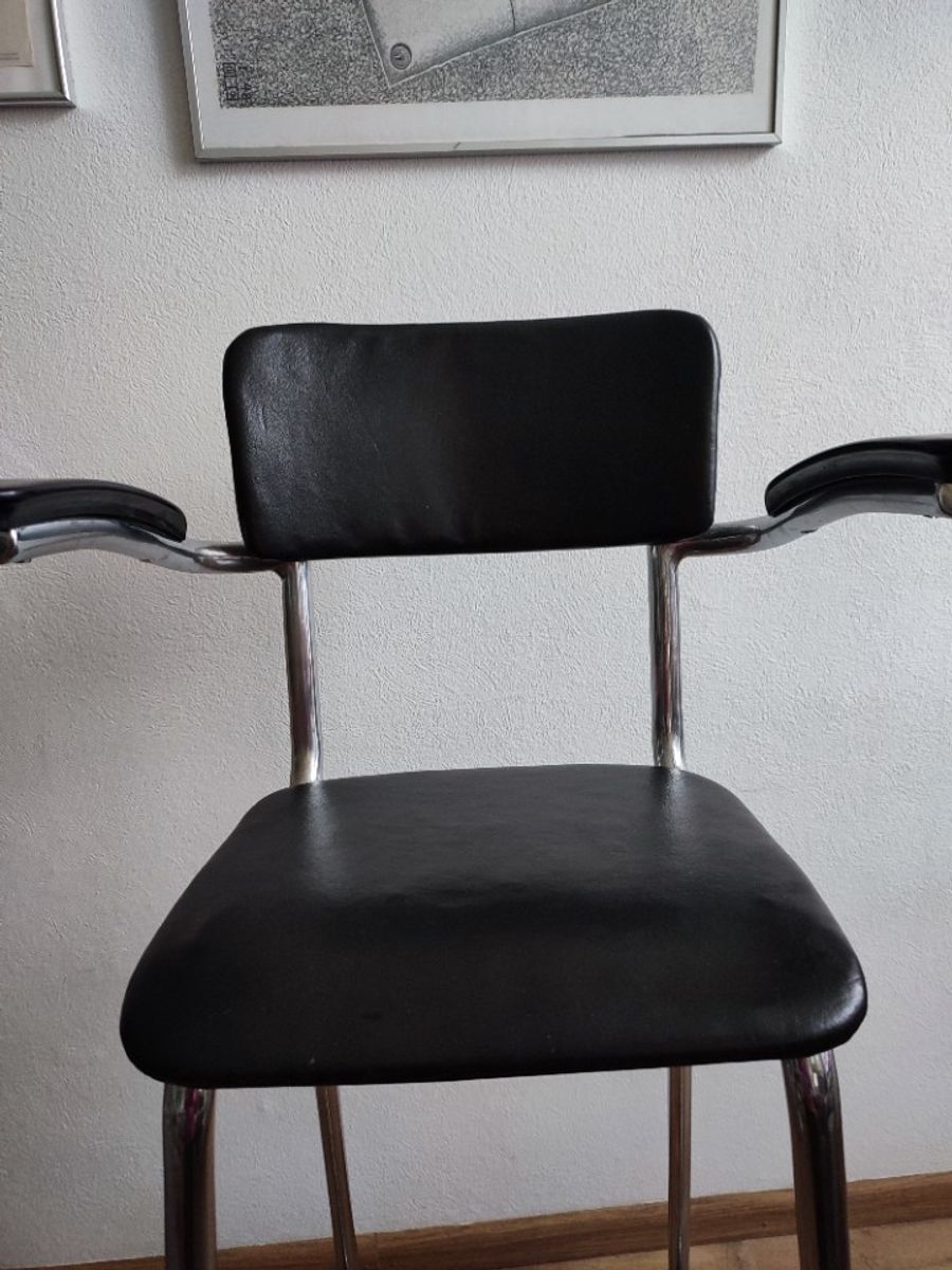 Vintage Kinder Kappersstoel 1950 Gispen Stijl Chroom & Zwart Barber Chair Children image 14