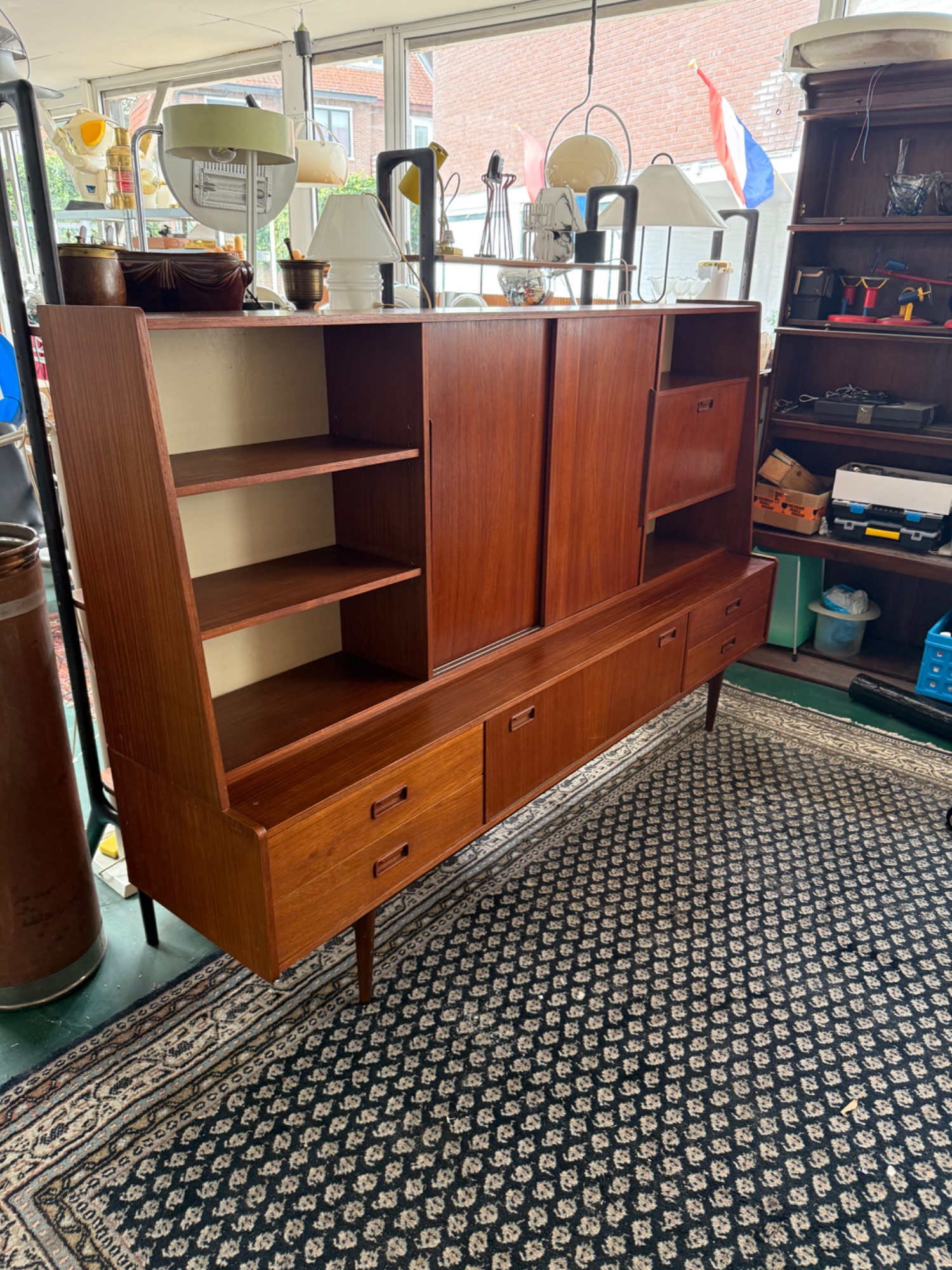 Topfrom - Teak Fineer Highboard - Ca. 1960 - In Goede Staat image 5