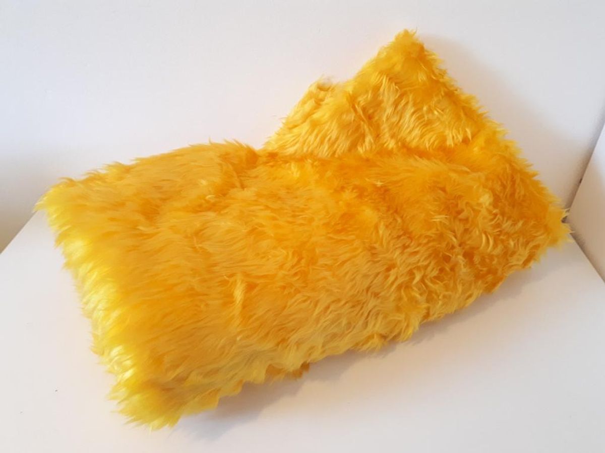 * Vintage Sprei Plusch Retro Deken Jaren 70 Gele Deken image 2