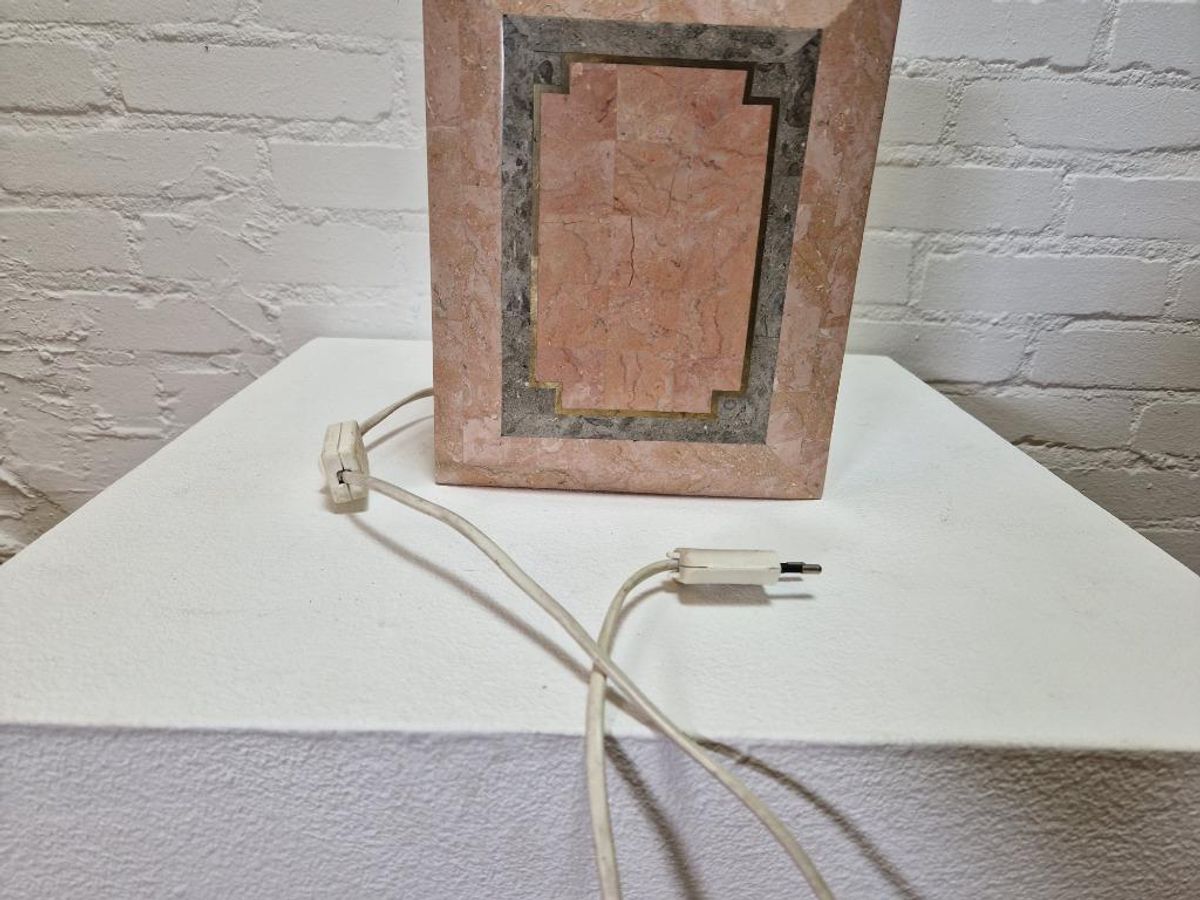 Vintage Roze Marmeren Lamp image 8