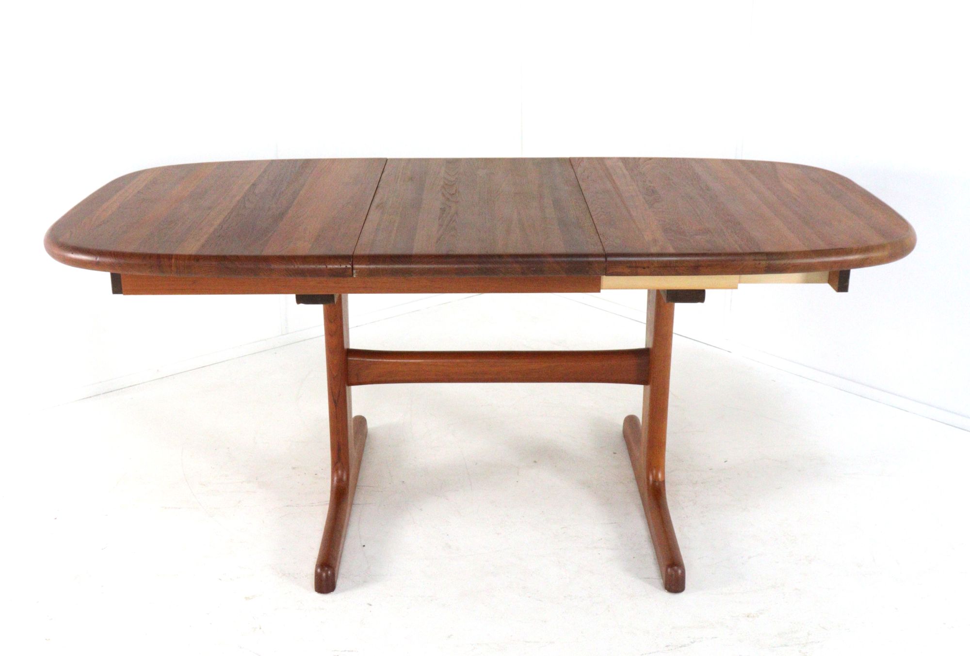 dyrlund Ovalen 1x Verlengbare Teak Eettafel Deens Vintage Massief Teak image 8