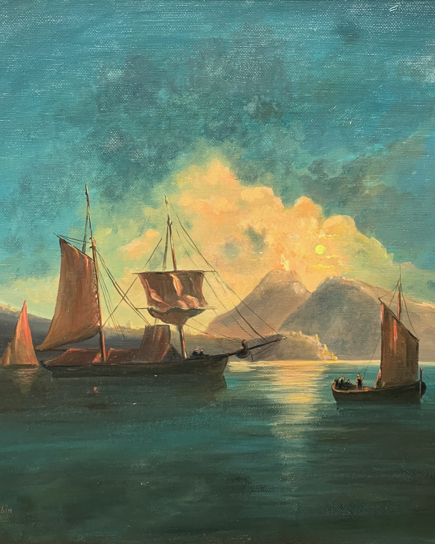 A. Kubin. "nachtelijk Zeelandschap". image 3