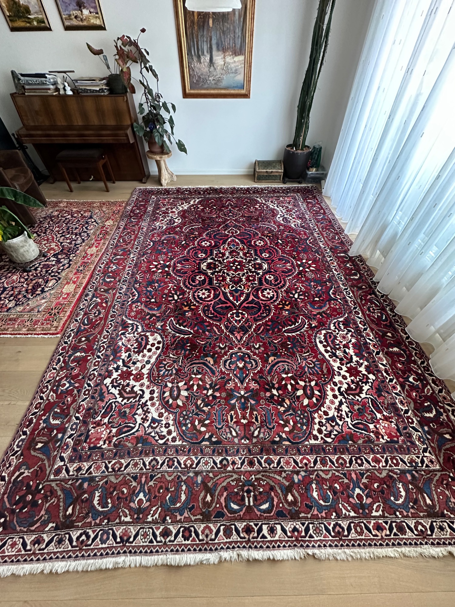 Groot Authentiek Perzisch Tapijt – Dieprood | Handgeknoopt | 390x260 Cm image 1