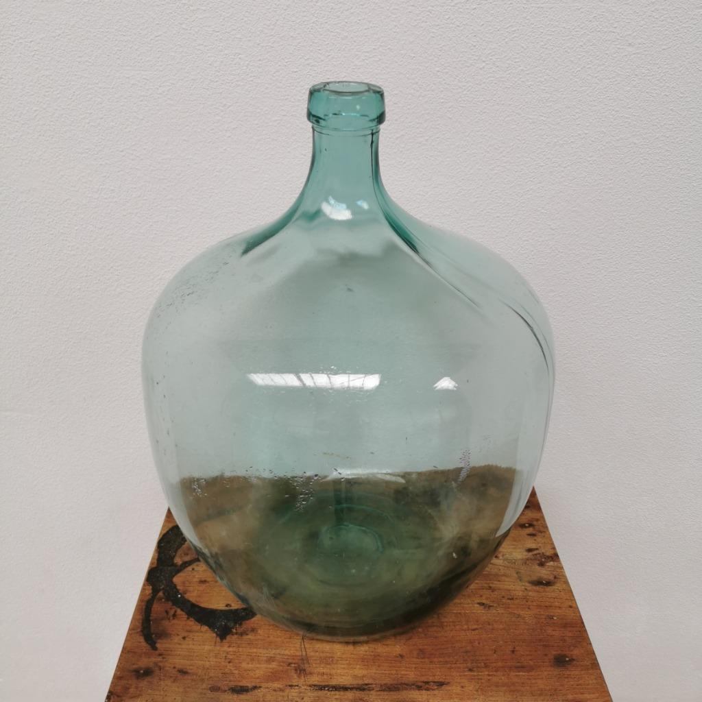 Brocante Glazen Dame Jeanne Vaas Wijnfles, Gistfles Glas 411 image 3