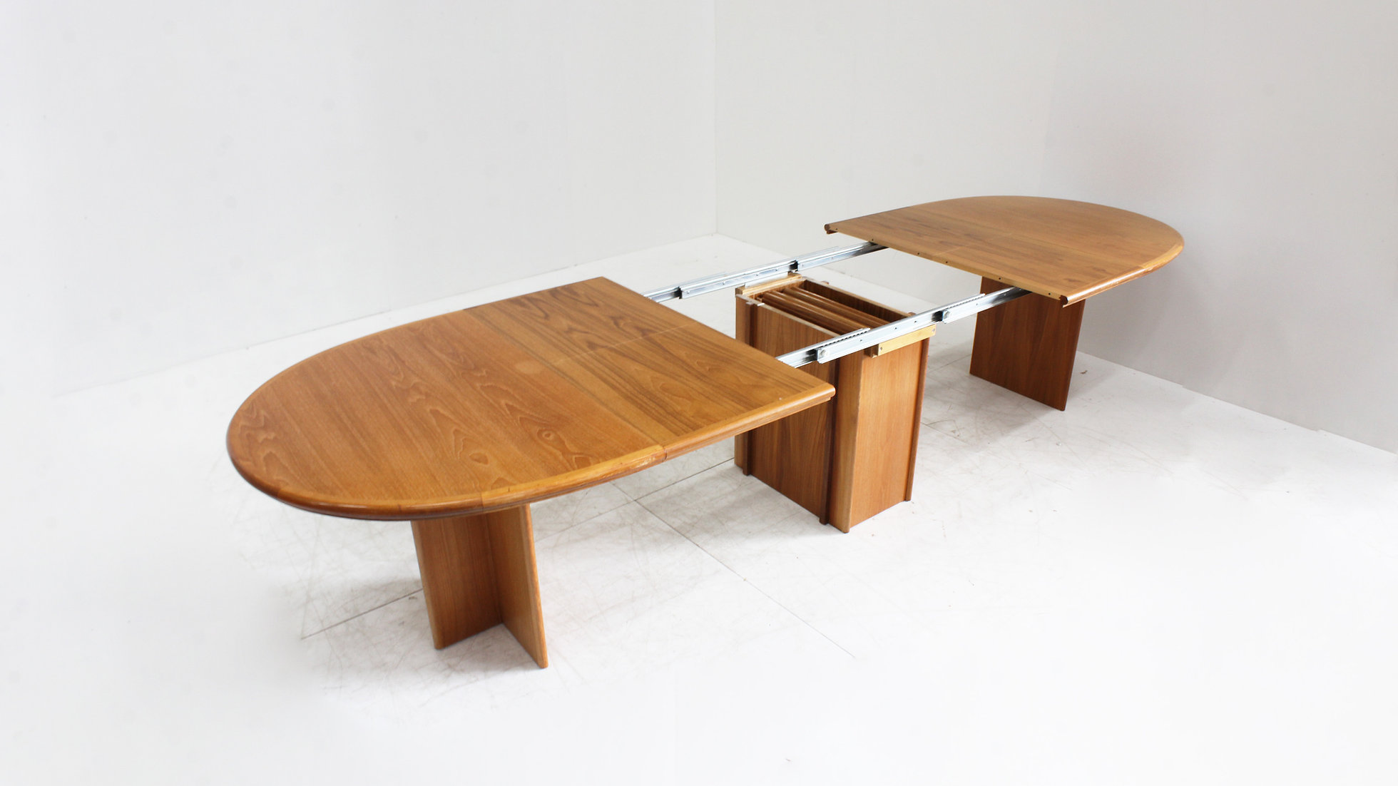 Vintage Danish Large Oval Extendable Dining Table Xl 1960s image 4