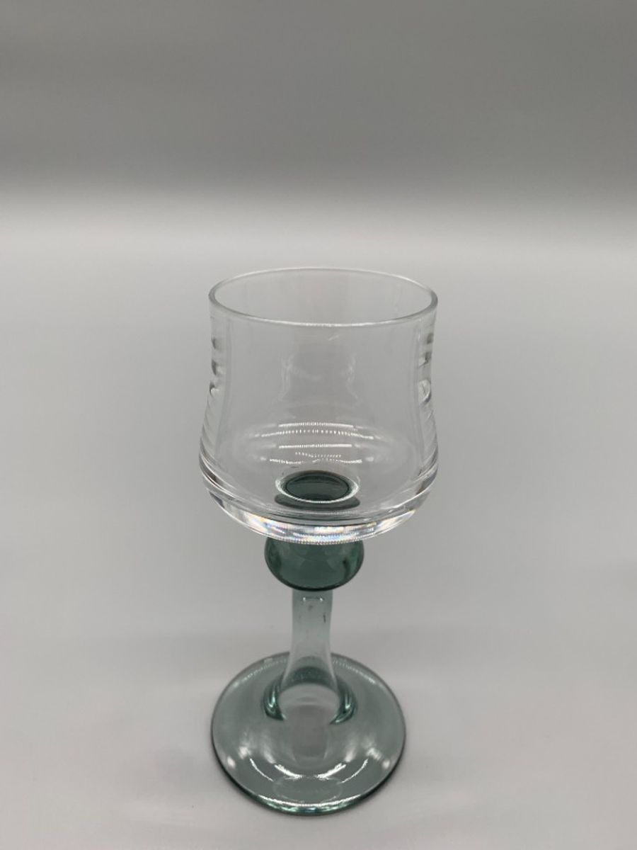 Set Vintage Kristal Glaasjes Grijs/blauwe Voet 3 Stuks image 3