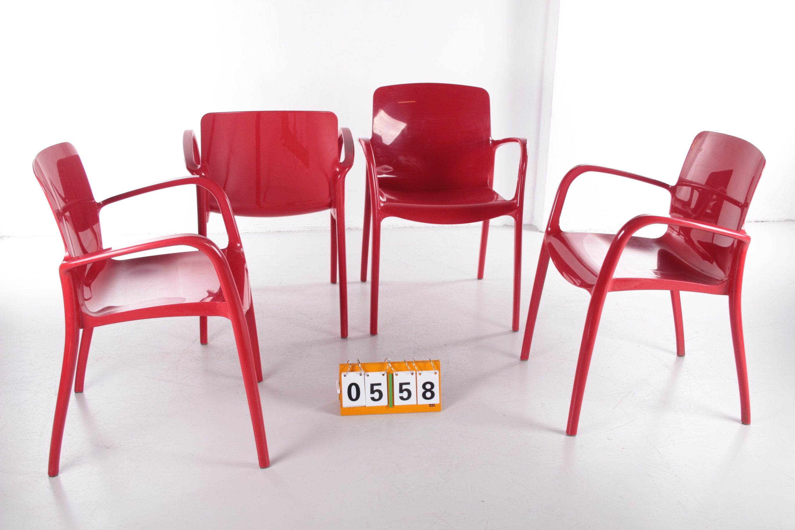 Set van 4 stapelstoelen Diego rood
