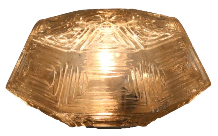Vintage Nos Hexagon Plafondlamp Plafonniere Glas image 5