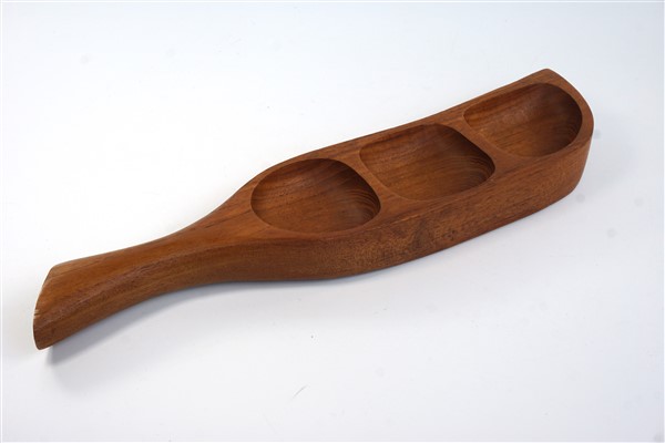 Vintage Houten Vakjes Schaal image 3