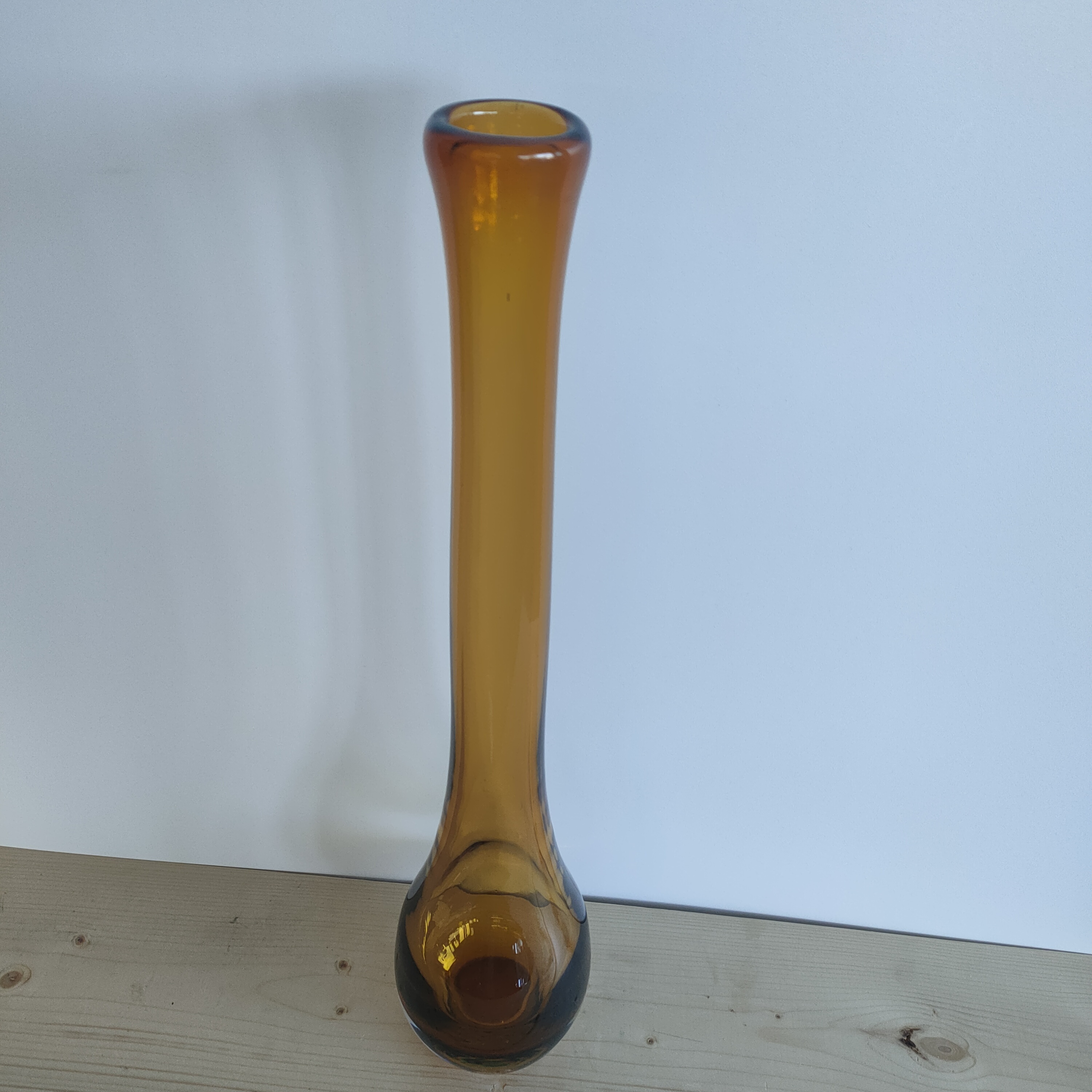 Set Hoge Bloemenvazen Vintage Amber Bruin image 6