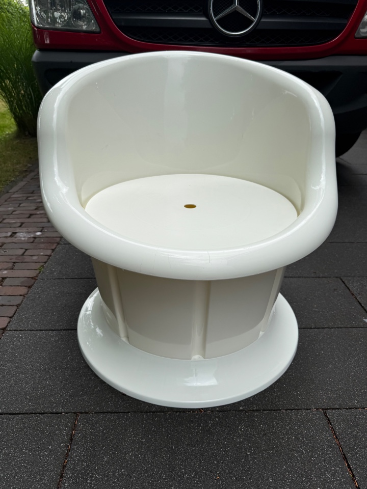 IKEA Poptorp Stoel Wit Met Zwart Kussen image 5