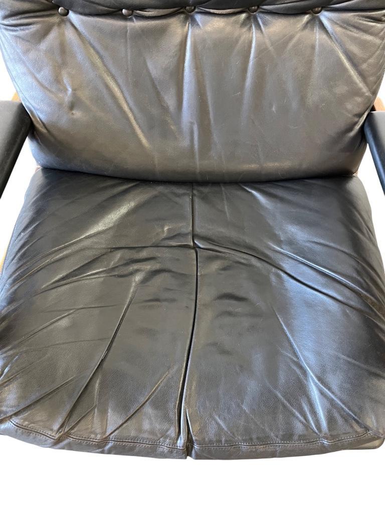 Vintage Zwart Lederen Fauteuil / Eenzit Andre Vandenbeuck image 15