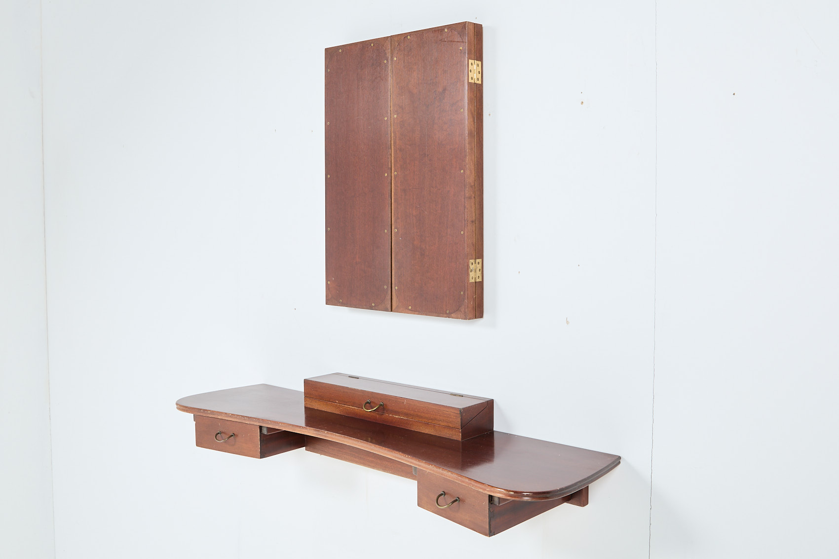 Danish Mid-century Modern Wall Console With Mirror By Frode Holm For Illums Bolighus, 1950’s image 7