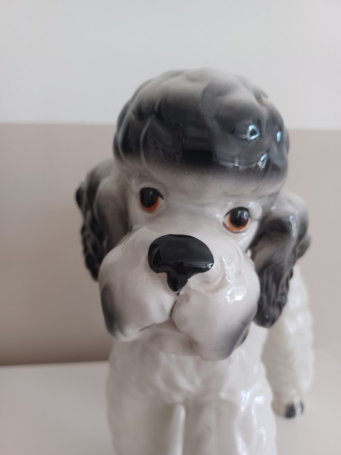 Vintage '80 Xl Poedelbeeld. Handbeschilderde Italiaanse Keramiek. image 6