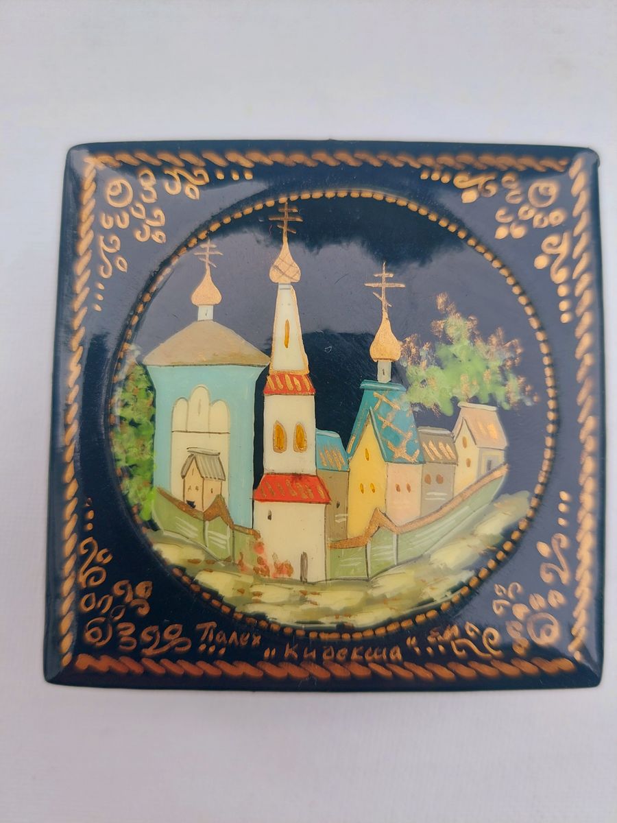 Vintage Juwelen Doos.russische Juwelen Doos.handgeschilderd Gelakt image 3