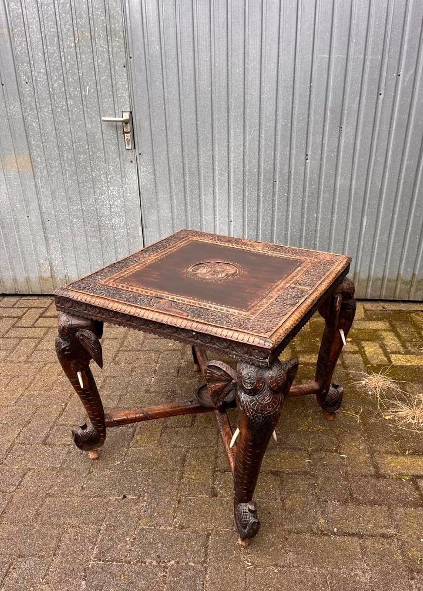 Summer Sale! Antieke Anglo Indian Olifant Tafel Vintage image 4