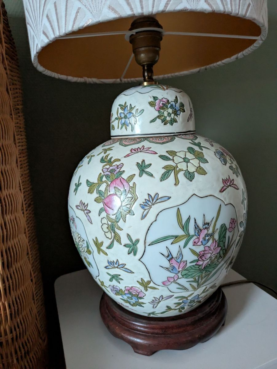 Gemberpot Tafellamp Met Bloemen image 11