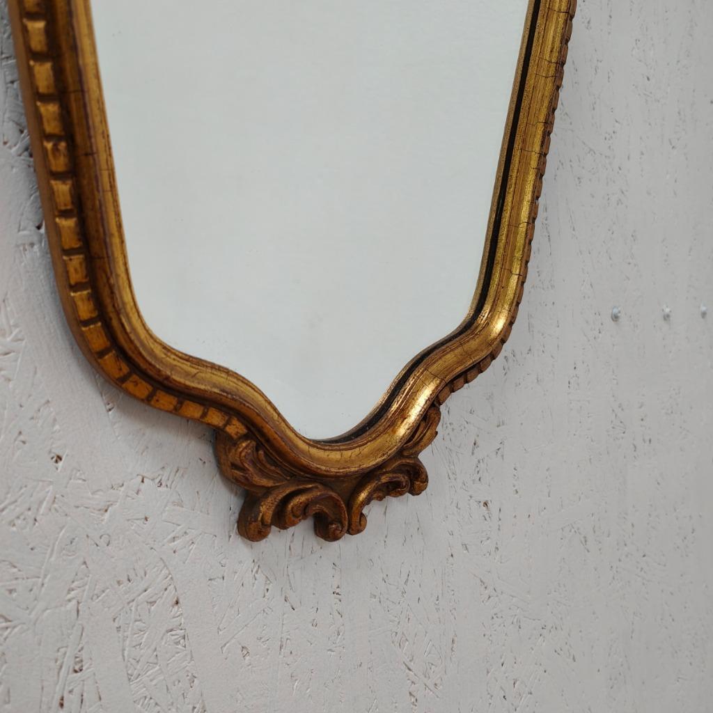 Vintage Goudkleurige Hollywood Regency Barok Rococo Spiegel Kuifspiegel 5 image 4