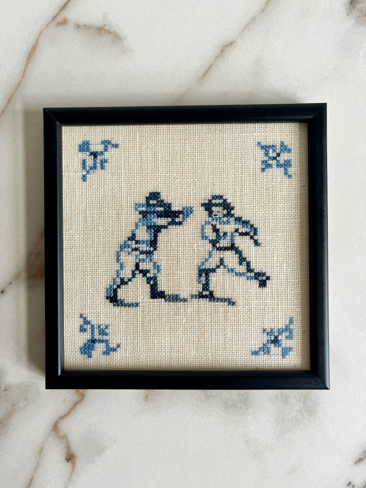 4x Dlefsblauwe Tegel Als Burduurwerk image 6