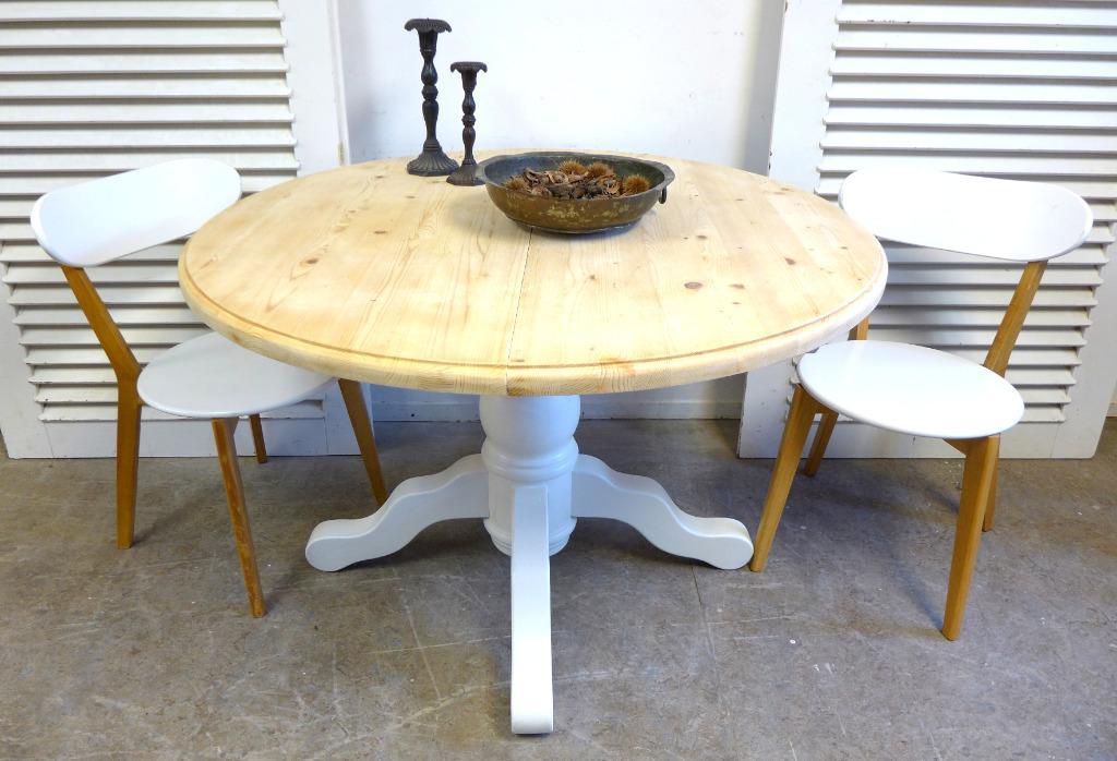 Prachtige Landelijke Ronde Eiken Tafel image 7
