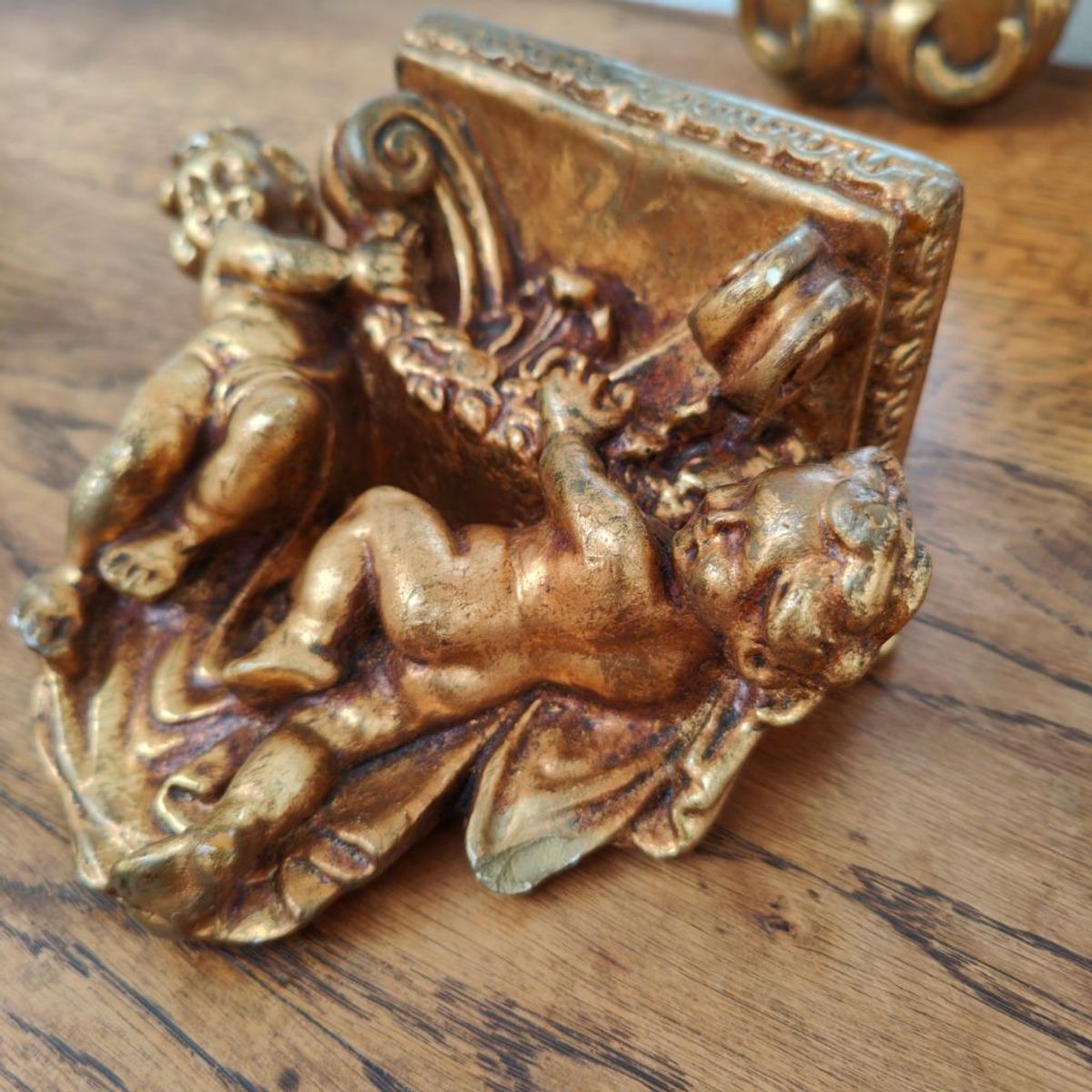 Vintage Hollywood Regency Spiegel Kuifspiegel Met Planchet image 10