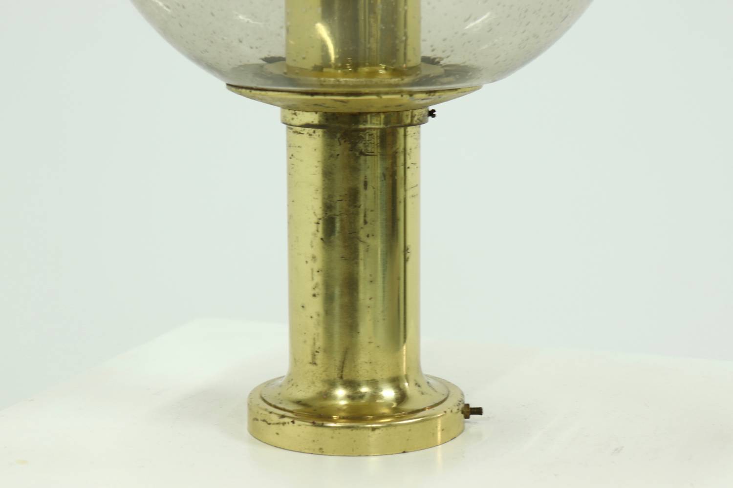 Textured Glass Ceiling Lamp By Glashütte Limburg Germany 1970s image 4