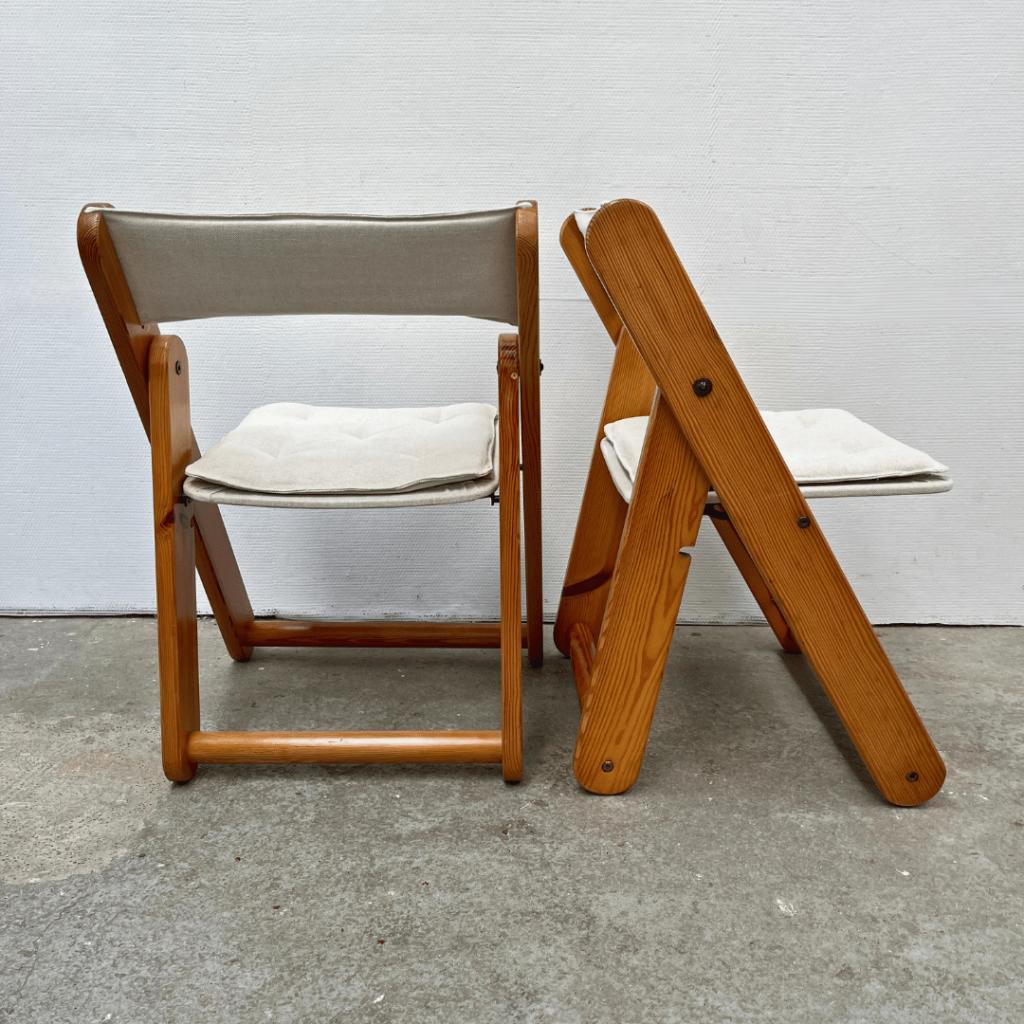 2 (of Meer) Vintage Grenen Klapstoel Kontiki - IKEA Stof Nw image 8
