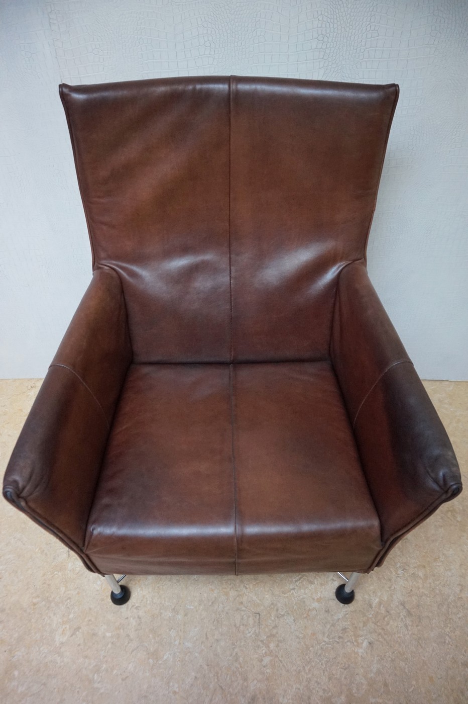 Vintage Montis Charly Flex Fauteuil Bruin Leder, Gerard Van Den Berg Voor Montis image 3