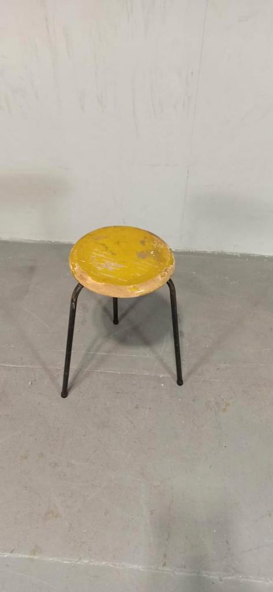 Vintage Industriëlle Kruk, Geel image 12