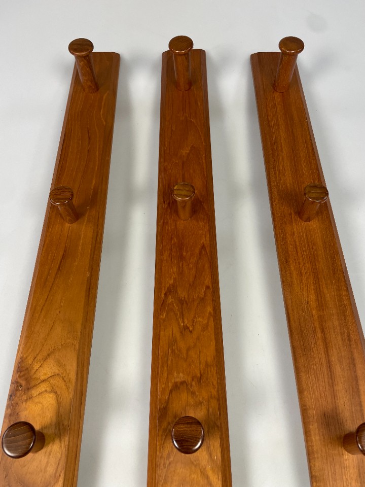 Vintage Teakhouten Wandkapstok Met Hangers, Aksel Kjersgaard Voor Odder Mobler, Denemarken 1960's image 11