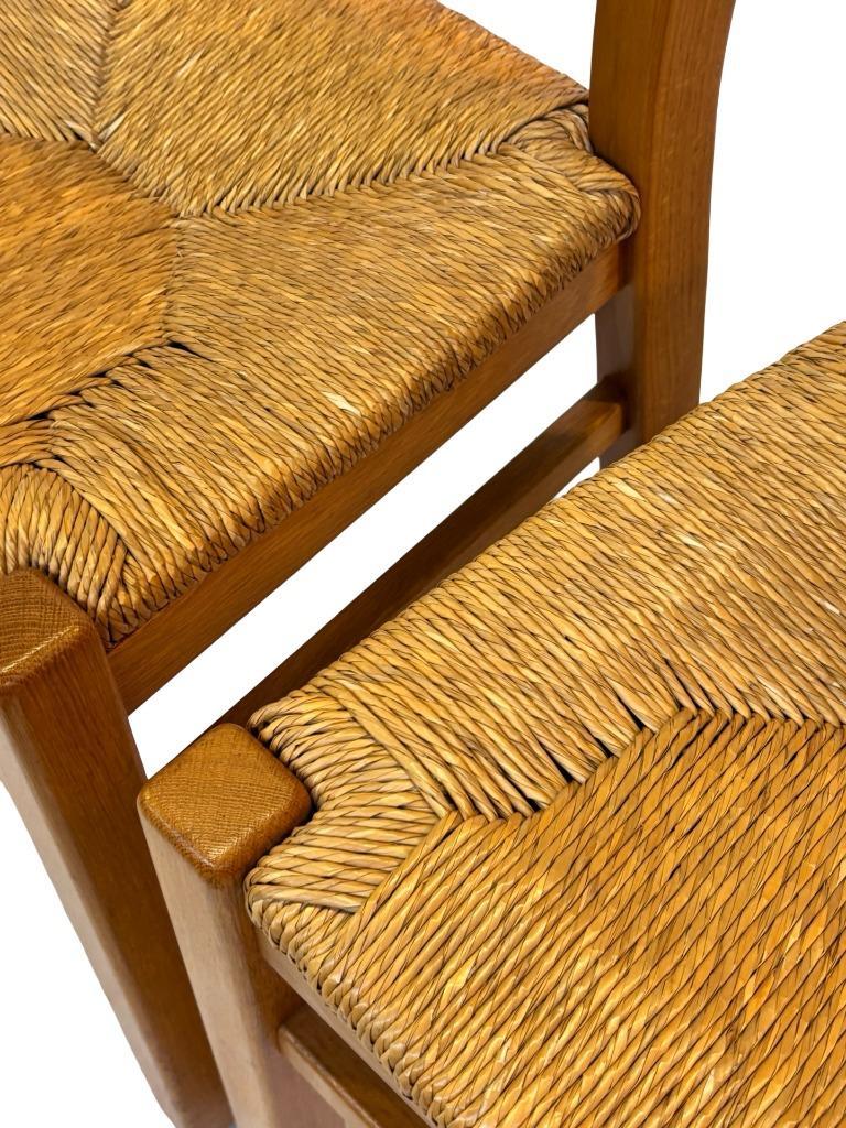 Vintage Set Van 6 Eetkamerstoelen Eiken En Riet Design image 13