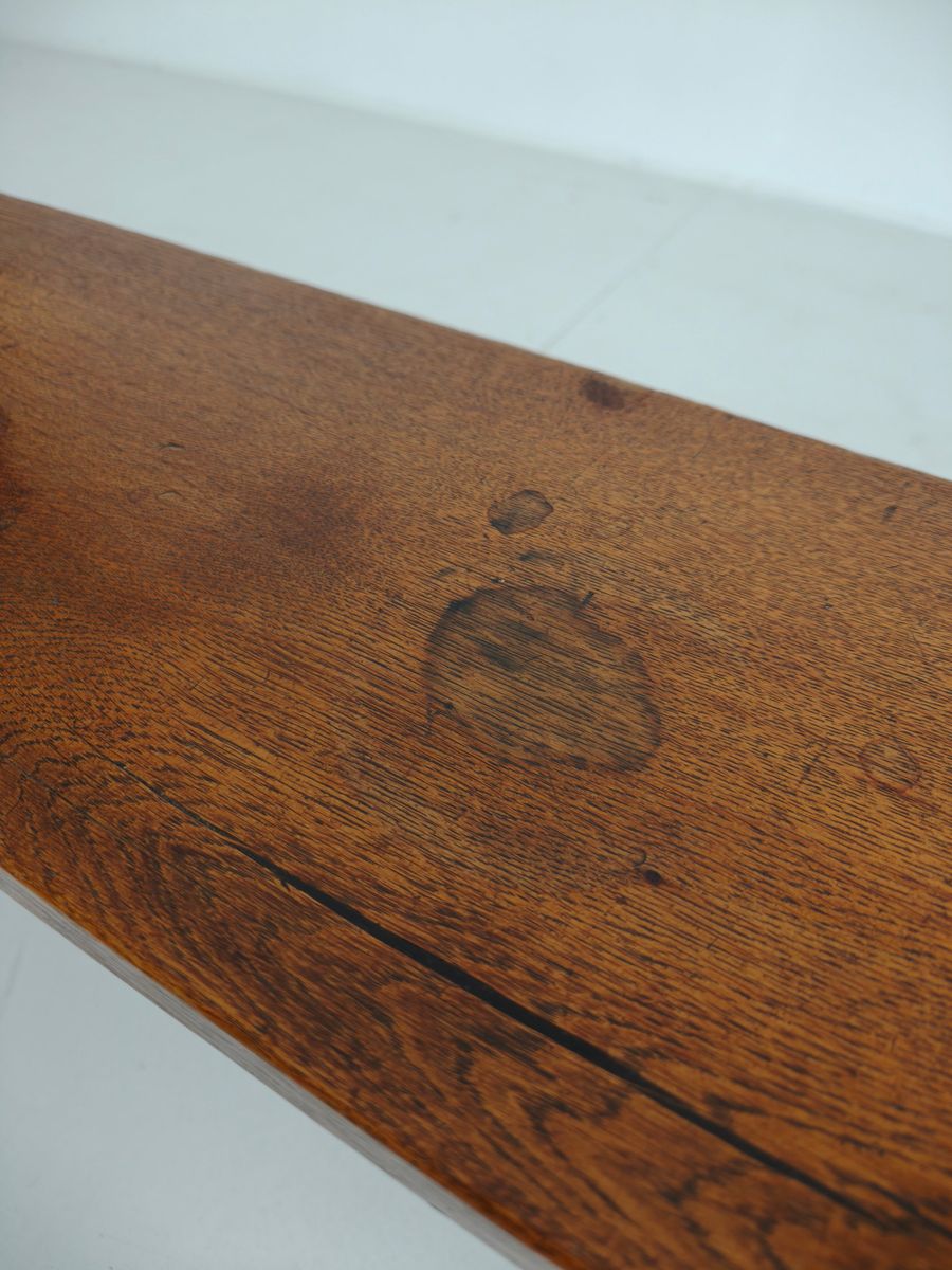 Paar Franse Rustieke Banken Uit De 19e Eeuw - Massief Eiken image 12