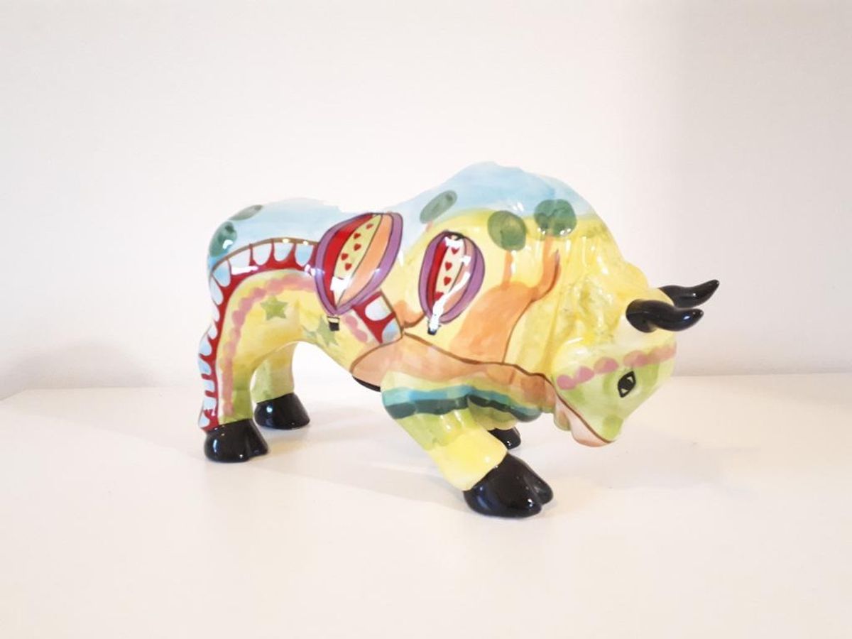 * Porselein Stier Cowparade Stijl Retro Spaarpot image 2