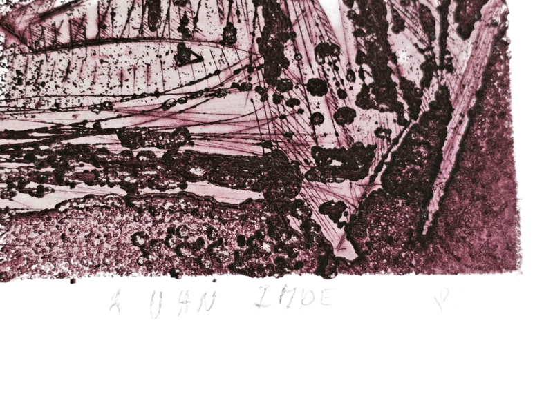 R. Van Imde - Litho - Abstract - Expressief - Gesigneerd - 1987 image 5