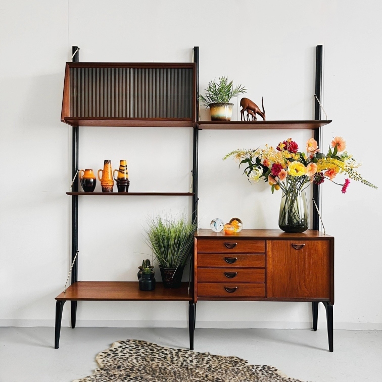 Mid-century Louis Van Teeffelen Wébé Wandmeubel Deens Design 1950’s image 3