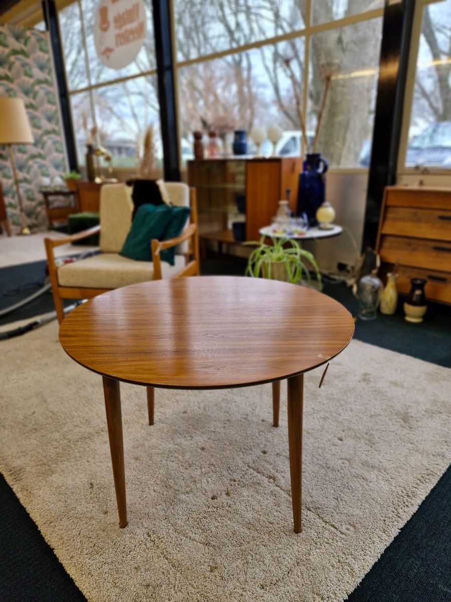 Vintage Coffee Table Rond Notenhout Opal Design image 5