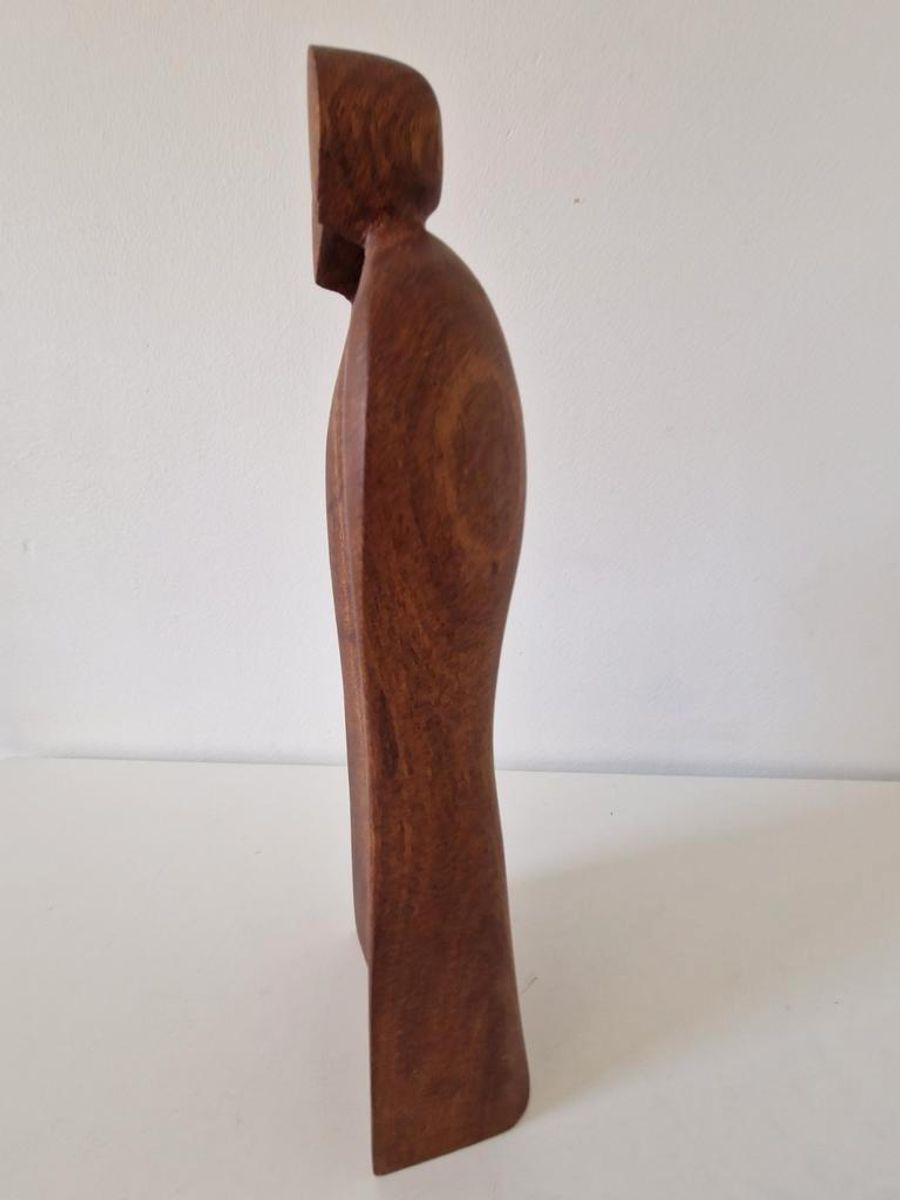 Vintage Teakhouten Beeld Mid Century Houtsnijwerk image 4