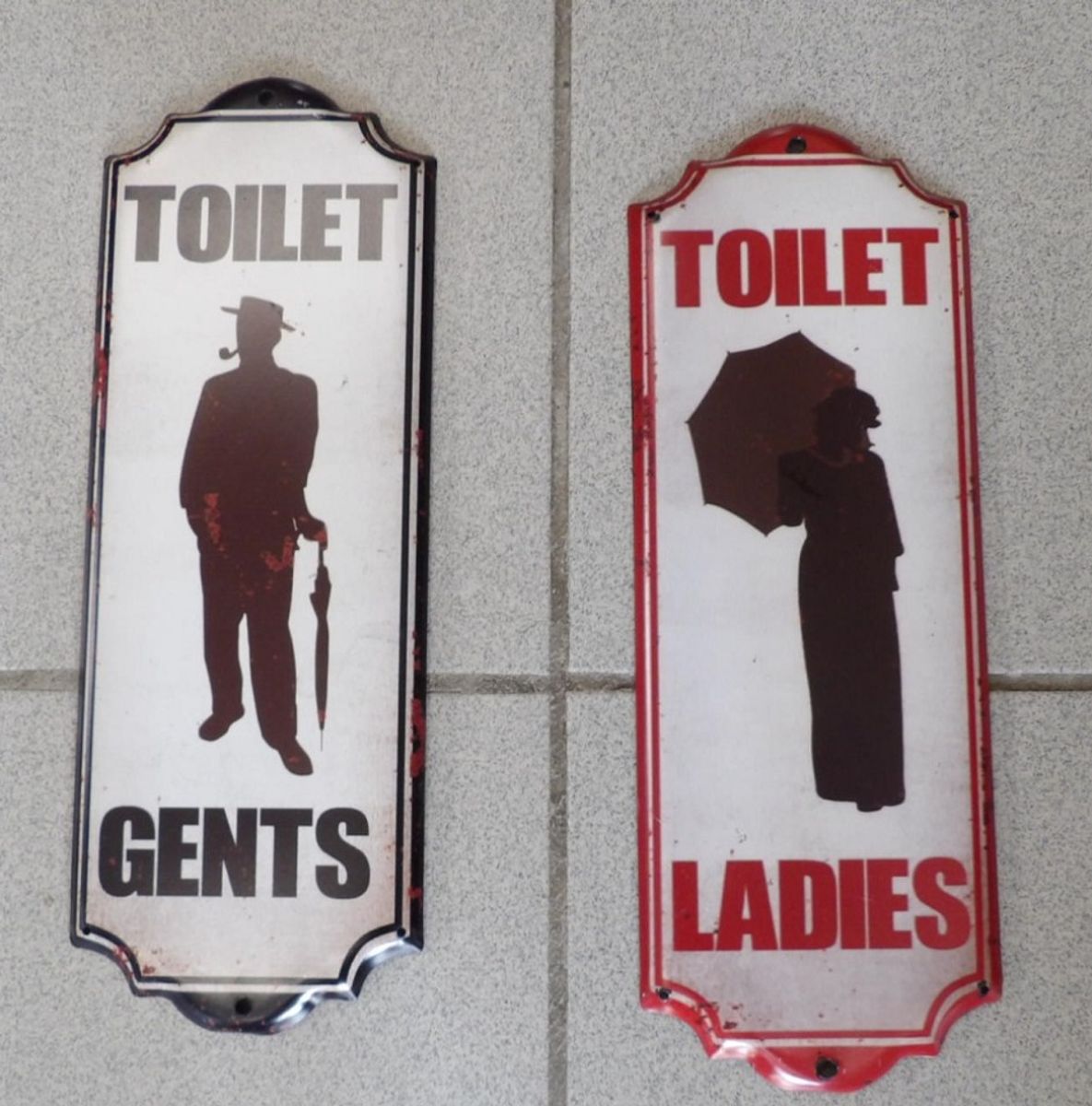 Toilet "gents - Ladies" Metalen Platen. image 2