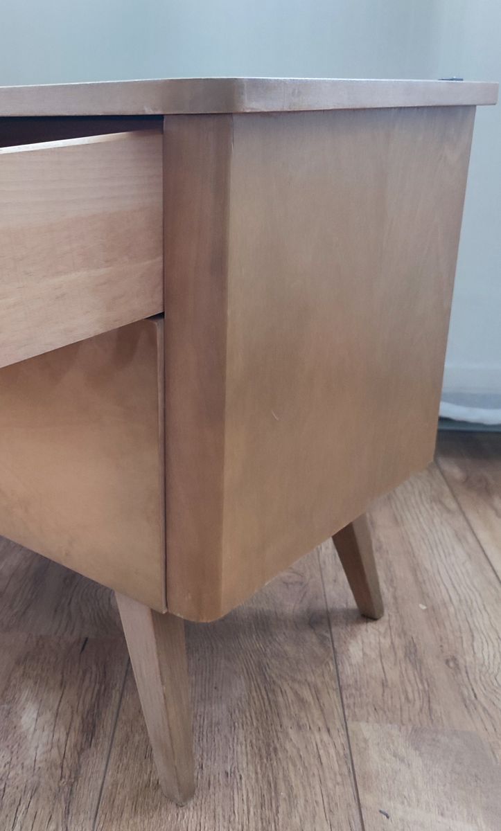 Vintage Nachtkast Bedside Table Nachtkastje Hout Lade image 5