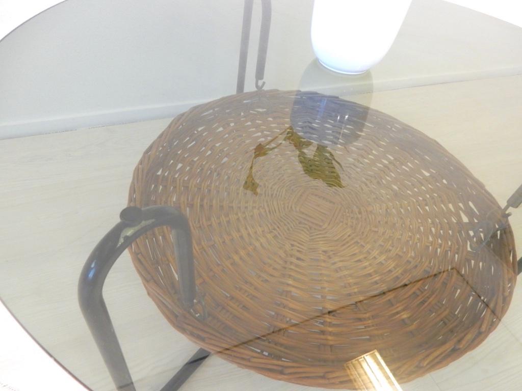 Vintage Tafel Salontafel Rond Jaren 60 / 70 Glas Lectuurbak image 3