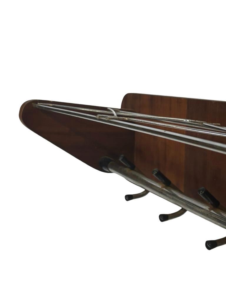 Vintage Wandkapstok Teak En Chroom Jaren 60/70 image 12