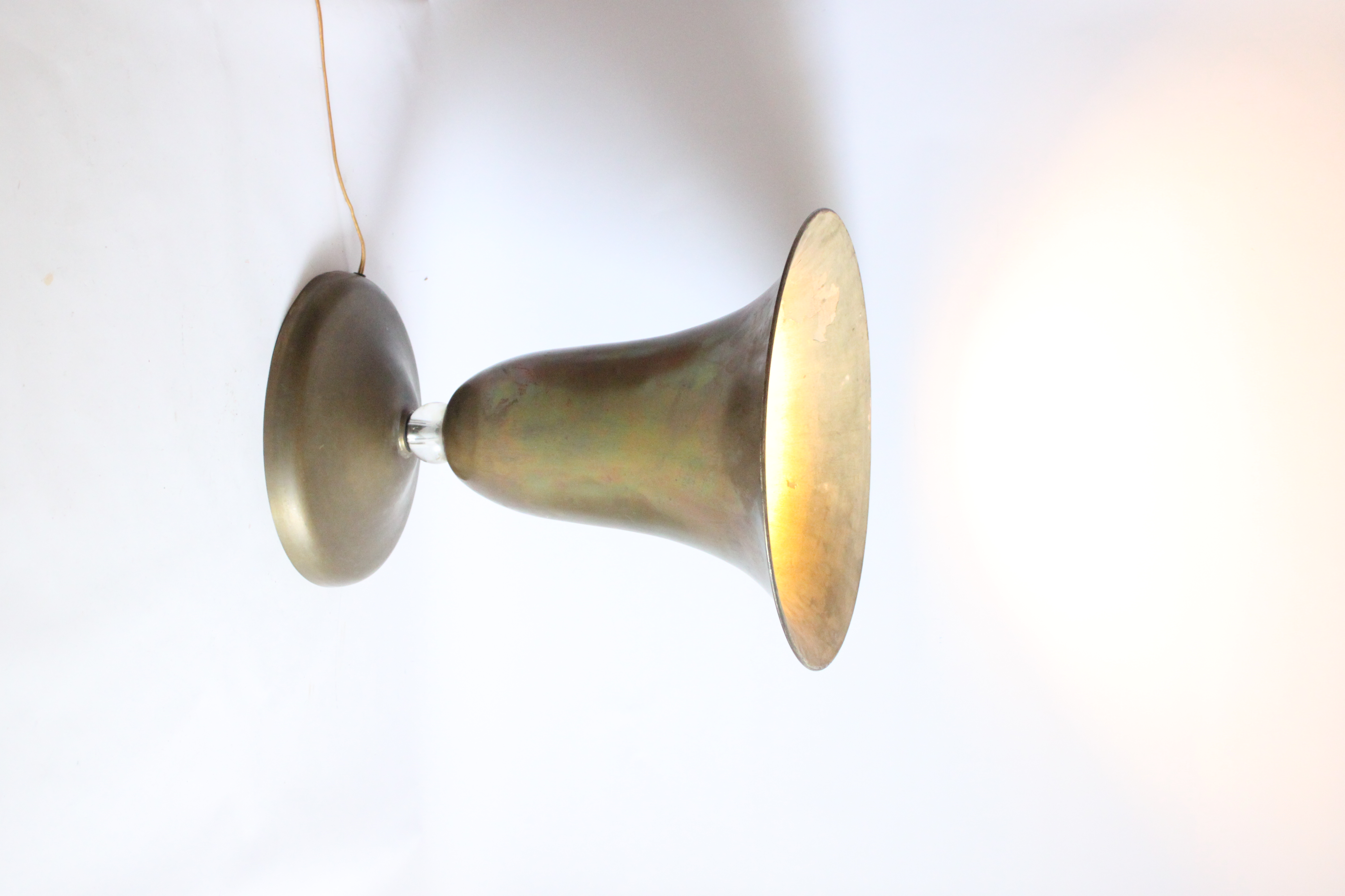 Large Brass Chalice Lamp, 1930s-1940s image 14