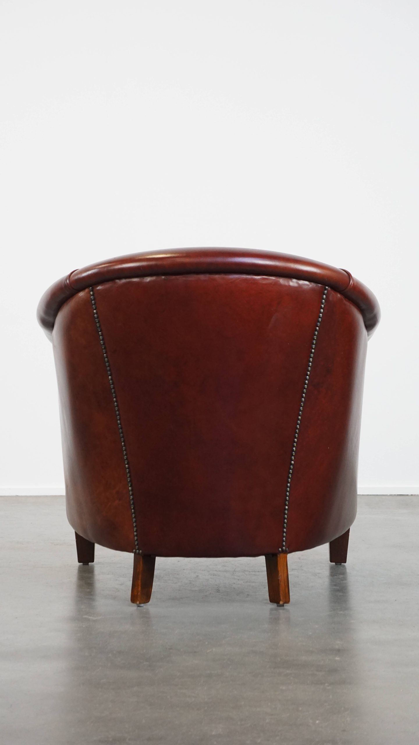 Zeer Mooie En Luxe Cognac-kleurige Rundleren Clubfauteuil In Engelse Stijl image 11